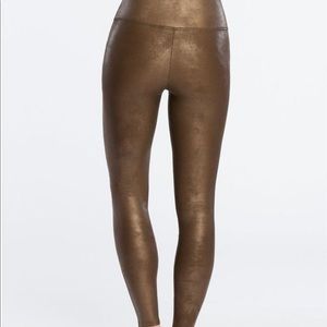 Spanx brown faux leather leggings